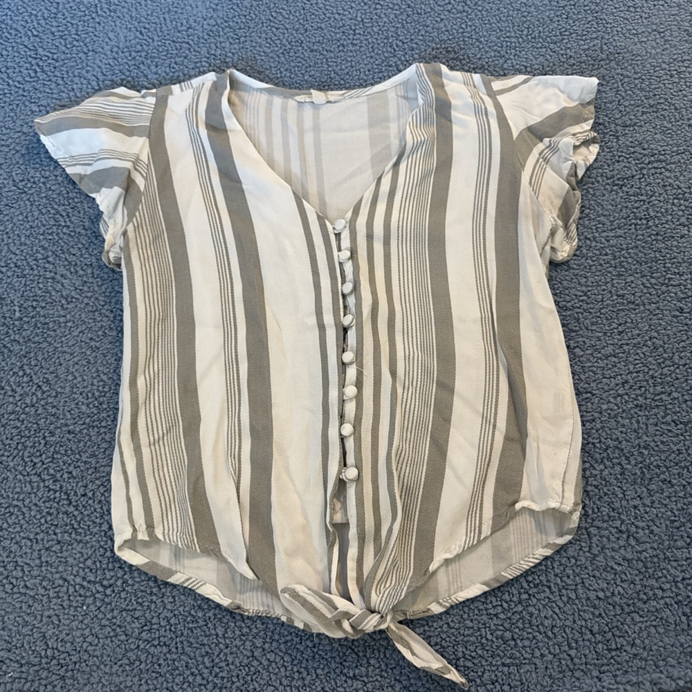 Elegant Striped Button-Down Blouse